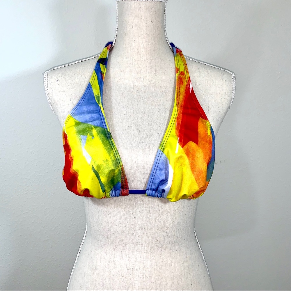 Hurley rainbow bikini top only, large